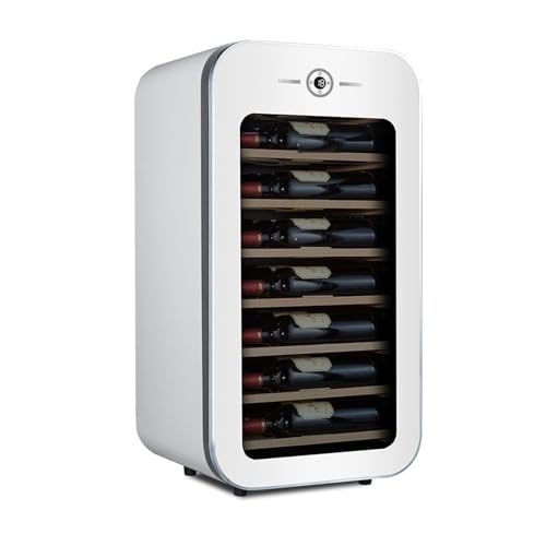 Cantinetta per vino indipendente Cantinetta per vino piccola per uso domestico 71 litri 22 bottiglie di vino rosso Cantinetta per vino a temperatura costante,White