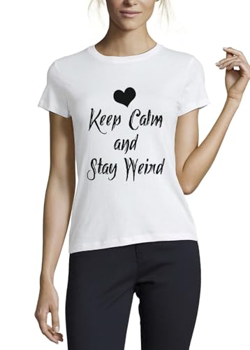 T-shirt Keep Calm en coton premium pour femme finitions haut de gamme