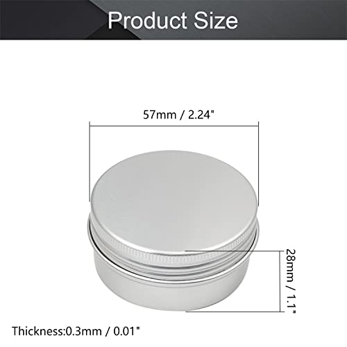 Image of Othmro 6pcs 1.7oz Round Aluminum Alloy Tin Cans Jar Refillable Containers with Screw Lid for Salves Spices Lip Balm Tea Candies Silver 5728mm