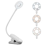 Visson Stepless Dimming Book Light,12 LED Reading Lights for Books in Bed,3 Color Temperature,Rechargeable Clip-on Light with Magnetic Function.Perfect for Bookworms,Kids