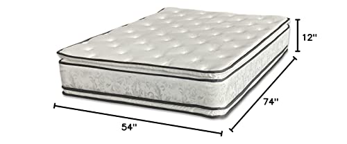 Mattress Solution Medium Plush Double Sided Pillowtop Innerspring Fully Assembled Mattress, Good For The Back, Full, Tomorrow Dream Collection #TOP1