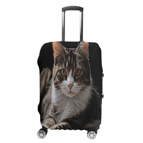 Housse de valise motif chat blanc pour protéger vos bagages en voyage