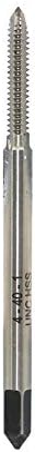 Machine Tap 4-40 UNC Thread Pitch 3 Flutes, High Speed Steel Thread Forming Pointed Tap, Right Hand, Uncoated (Bright) Finish, Round Shank with Square End, Plug Chamfer, HSS Machine Screw Plug Tap