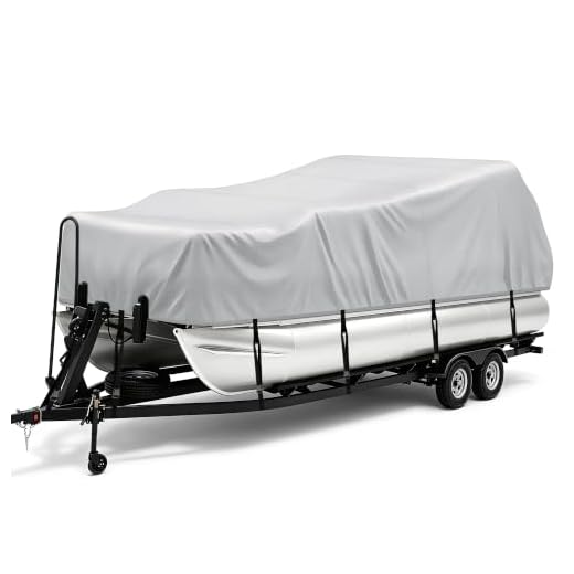 iCOVER Trailerable Pontoon Boat Cover, Heavy Duty Fits 17 to 20ft Long & Beam Width up to 102in Pontoon Boat with Storage Bag, Heavy-Duty Waterproof Stormproof, Fade-Resistant Polyester, Grey