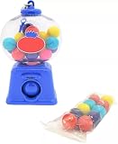 Zugar Land Colorful 4' Gumball Dispenser Machine Keychains with Original Gumballs Included! (Blue)