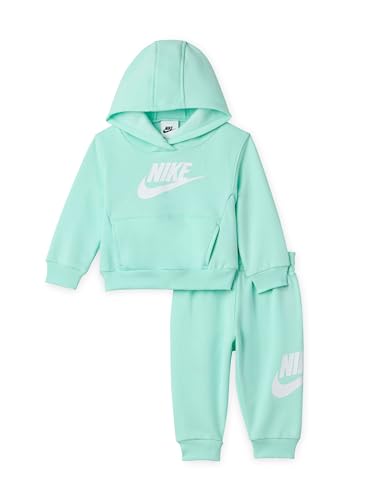 Image of Nike Baby Sportswear Club Fleece Pullover Hoodie and Joggers 2-Piece Outfit Set (Large Swoosh Logo)