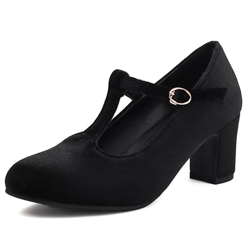 T Strap Mary Jane Women Block Heel
