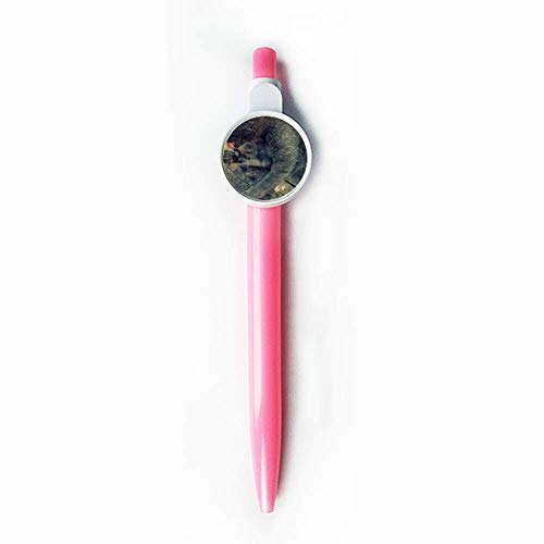 Stylo à bille rétractable chat gris encre bleue pour écrire sans taches ni fatigue