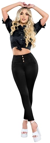Fiorella Shapewear Pantalones Colombianos Levanta Cola | Butt Lifting Colombian Jeans for Women | High Waisted Push Up 524BL3