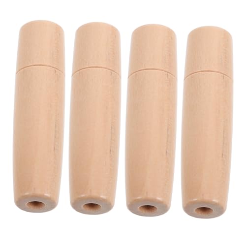 Toddmomy Manche Vernie en Bois pour Barbecue Lot De 4 Poignées Ergonomiques Résistantes À La Chaleur pour Brosse Ustensiles BBQ 3.46X0.79 Pouces Prise Confortable Et Polyvalente