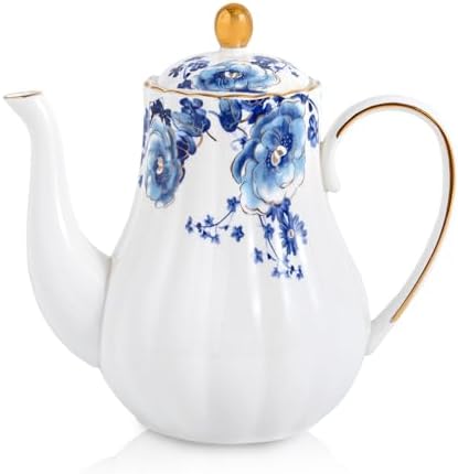 Tea Pot, Porcelain Teapot 37oz...