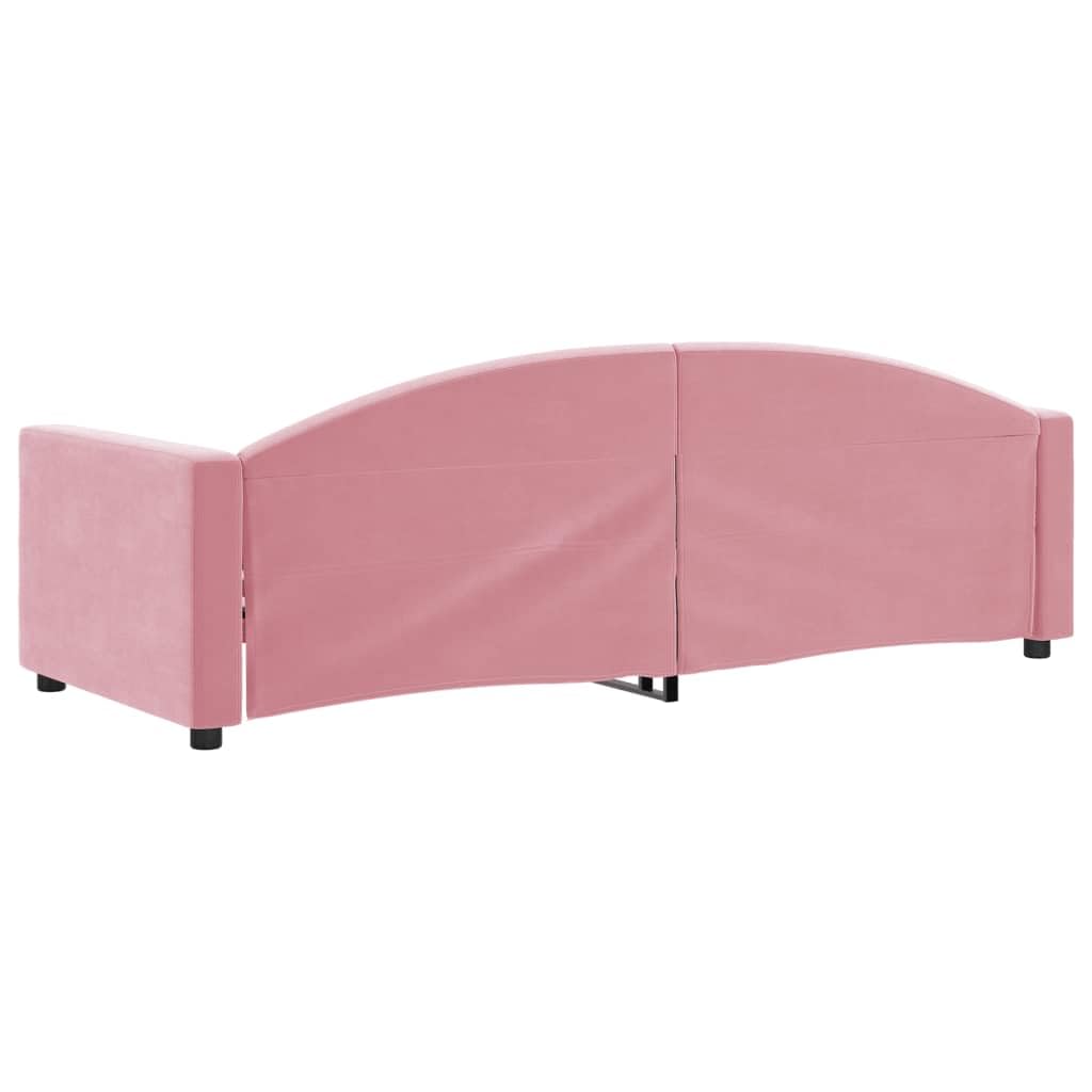 Velluto Trasformabile 2 in 1 Divano Letto Design Moderno Rosa 80x200 cm