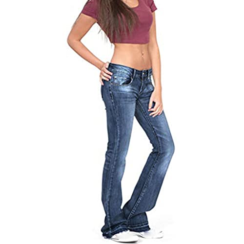Women's Skinny Girlfriend Jeans Stretchy Bell Bottom Bootcut Denim Pant Sexy Slimming Mid Waisted Flare Bottom Jeans2