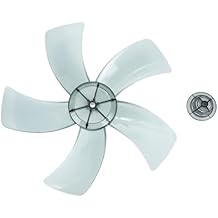 DOITOOL 11 Inch Plastic Fan Blade Replacement with Nut Cover, 5 Leaves Universal Replacement Blades for General Standing Fan Pedestal Table Fanner