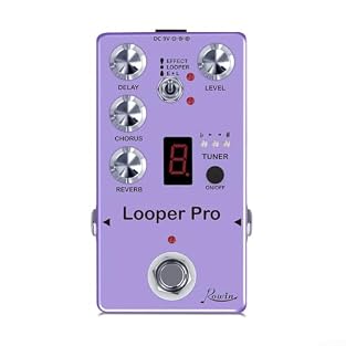 【40 seconds Loop Recording Time】The ROWIN Looper Pro has a generous loop recording time of up to 40 seconds, allowing for unlimited and overlapping recordings. 【5 Effects in 1 Pedal】This pedal combines reverb, chorus, delay, tuner, and looper effects...