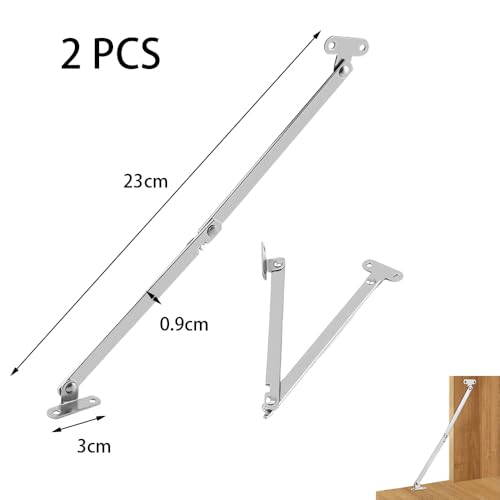 2 Stück Klappenhalter Ganzmetall Klappscharnier mit Arretierung 180° Klappenhalter Klappenbeschlag für Möbel Tür Deckelstütze, Scharnier Schranktür