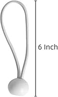 Vista 2 de Cuerdas elásticas de bolas de 6 pulgadas con bolas, 100 unidades de cuerdas resistentes para toldo, lona para amarrar, campamento, refugio, carga