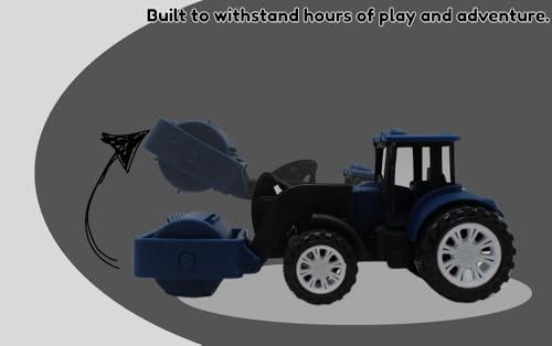 Image of Friction Powered Bulldozer Toy for Kids Toddlers Boys Girls | Push and Go Construction Loader Vehicle Truck | Building Machine Play Toy Age 3+ | BIS Certified | NeoKiddo (Blue)