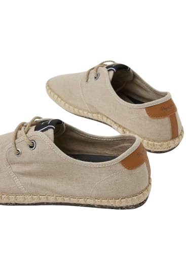 Pepe Jeans Para Hombre. PMS10316 Zapatillas Lino Tourist Claic Taupe (44), Tela, Plano, Cordones, Casual - 3