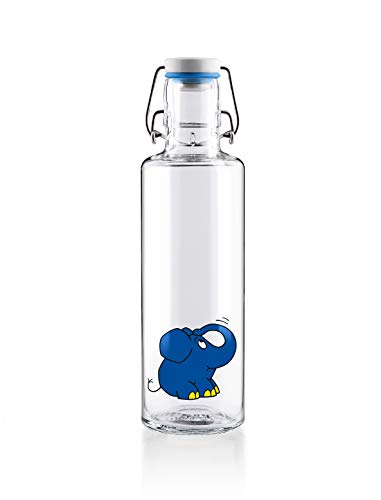 soulbottles 0,6l • Der Elefant • Trinkflasche aus Glas •...