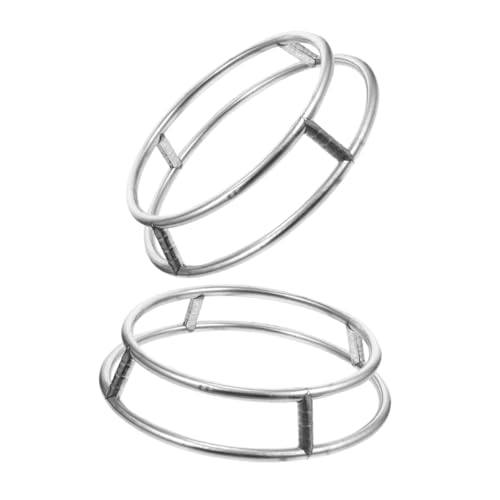 iplusmile 2 piezas Soporte para Ollas de Acero Inoxidable Anillo para Wok Redondo Reforzado de Resistente al Calor y Reutilizable Organizador Compacto para Cocina y Camping