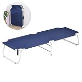 Ouumeis Klappbett Campingbett, Stahlrahmen-Bett Mit Breitem Bett Für Nickerchen, Einzelnes Feldbett Für Drinnen Und Draußen, 182 * 63 * 34 cm