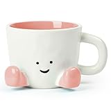 EWCEFIC Coffee Mugs,Cute funny Mug For Women, 380ml Unique Ceramic Coffee Tea Cups, Office Mug Gift (pink)