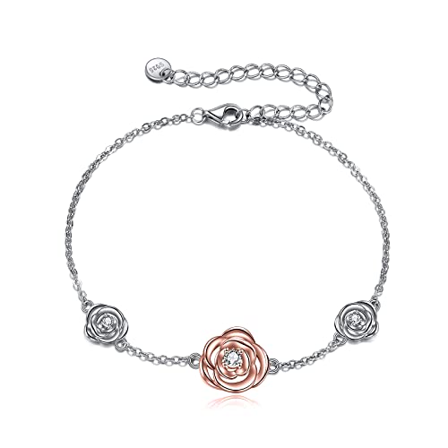 Image of CRMAD Moonstone Moon /star /daisy /turquoise /rose flower /cat /Hecate /airplane /pearl /Chakra /rose pearl /butterfly /wave /starfish Anklet for Women Sterling Silver Anklet Irish Jewelry