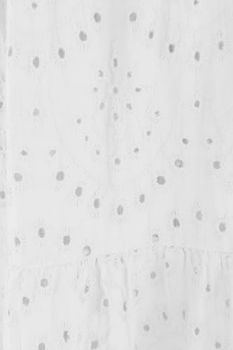 TEXTURE Ladies Women Italian Lagenlook Plain Elasticated Waist Belt Tiered Cotton Midi Skirt One Size (UK, Alpha, One Size, Regular, Regular, White) - Image 3