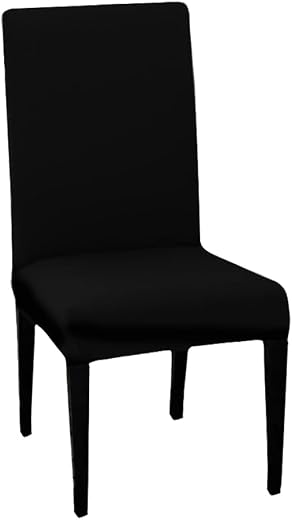 Dining Chair Cover Pack of 1 Black 200 GSM Stretchable Slipcover Seat Protector 1pc Dining Chairs Covers for Home Hotel Di...