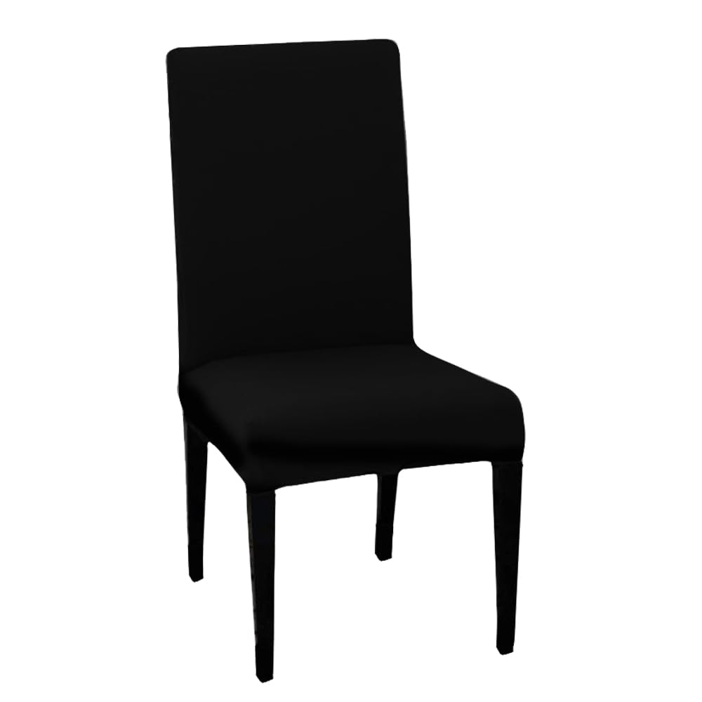 Dining Chair Cover Pack of 1 Black 200 GSM Stretchable Slipcover Seat Protector 1pc Dining Chairs Covers for Home Hotel Di...
