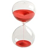 Graces Dawn Super beautiful transparent glass Hourglass Sand Timer 60 minutes with (red)