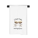 JNIAP Espresso Martini Alcohol Gift I Prefer Vodka with My Espresso Kitchen Towel Coffee Lover Gift (I Prefer Vodka Towel)