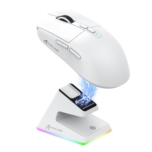 Mouse ATTACK SHARK X6 49g SUPERLIGHT com base de carregamento
