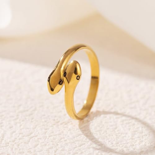 Adjustable titanium steel ring -1.8g lightweight 1.9cm wide neutral, snake like style.4