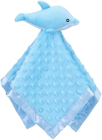 Pro Goleem Dolphin Loveys for Babies, Soft Security Blanket Baby Snuggle Toy Newborn Stuffed Animals Baby Gifts for Boys and Girls, 16 Inch