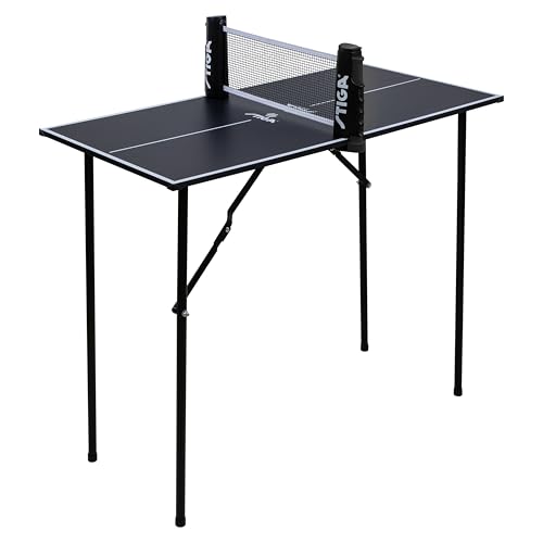 STIGA Fun Mini Table – Tavolo da ping pong compatto 90 x 45 cm, Leggero e pieghevole, gioco al chiuso per la famiglia, rete inclusa