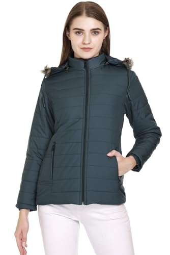 Image of RARE TIMES Women's Stylish Solid Full Sleeves Jacket | Winter Wear Quilted Jacket for Travelling | Regulaer Fit Puffer Jacket For Women