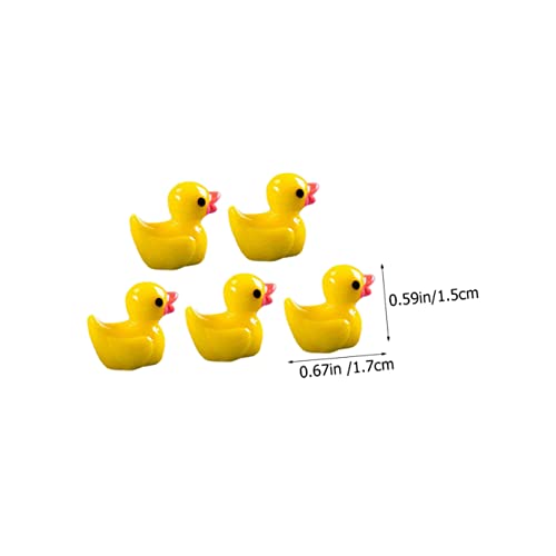 BCOATH Decoração 100 Unidades Pato De Resina Miniatura Pequenas Figuras De Patinhos Encantos De Pato