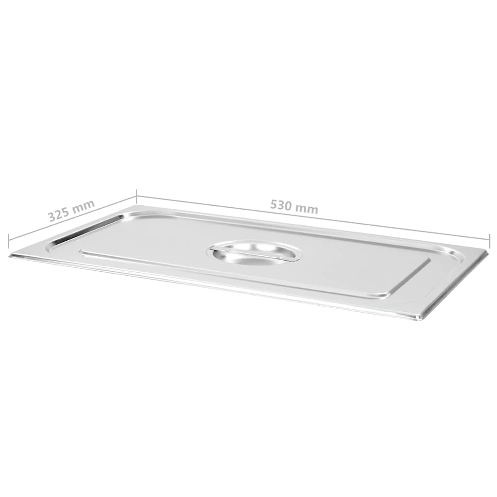 Deckel für GN 1/1 Behälter 2 Stk. Edelstahl 530x325 mm Silber