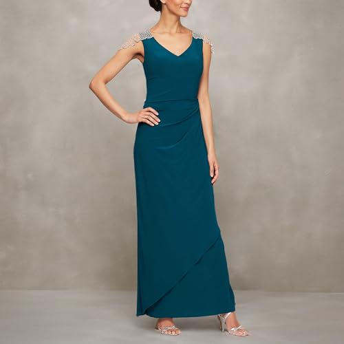 Image of Alex Evenings Women's Long Dress with Knot Front Detail