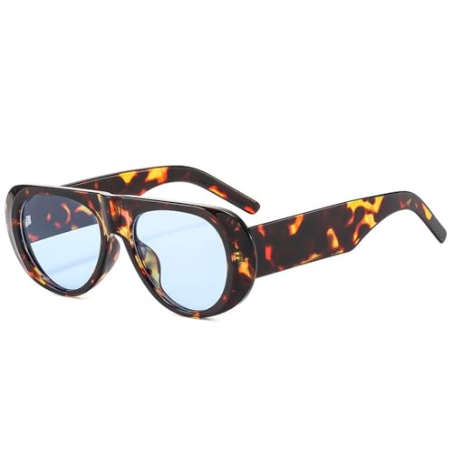 Blue Green Sunglasses for Women & Men - UV400 Protection Trendy Wide Frame Lightweight for Driving & Outdoor