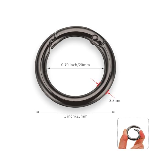 Image of Gkeygo Key Ring Clip, 4 /5 Inch Keychain Rings, 8 Pack Round Carabiner Clip for Keys, Buckle, Bags, Purses - Key Chain Hooks Replacement Keychains Lanyard DIY Crafts, Gunmetal