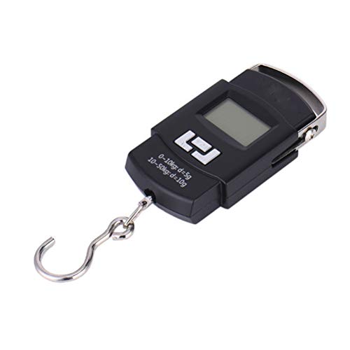 Preisvergleich Produktbild Fenical Fischereiwaage Präzision Elektronische Digitalwaage Tragbare Waage Hängehaken Waage für Fischgepäck Reise Wiegen Ohne Batterie 50 KG / 10G (Schwarz)