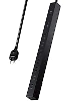 エレコム 電源タップ 10個口 2m マグネット 吊り下げ スリム 雷ガード ほこりシャッター ブラック ECT-2620BK