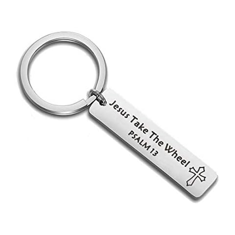 Religious Jewelry Faith Keychain Christian Gift Bible Verse Baptism gift Jesus Take The Wheel Keychain Psalm 13 New Driver keychain Pastor Gift Sunday School Teacher Gift (Jesus Take The Wheel K) Cover