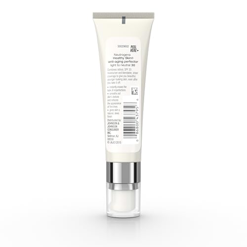 Kenvue Neutrogena Retinol Treatment & Tinted Facial Moisturizer, Healthy Skin Anti-Aging Perfector, Broad Spectrum SPF 20 Sunscreen & Titanium Dioxide, Blendable Sheer Coverage, 30 Light to Neutral, 1 fl. Oz