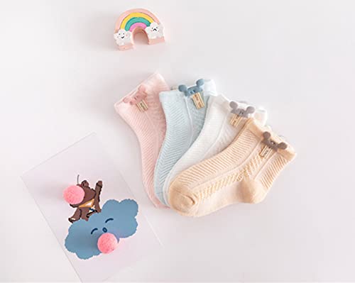 Baby Girl Socks Toddler Infant Ankle Pointelle Eyelet Soft Thin Mesh Socks 4 Pairs3