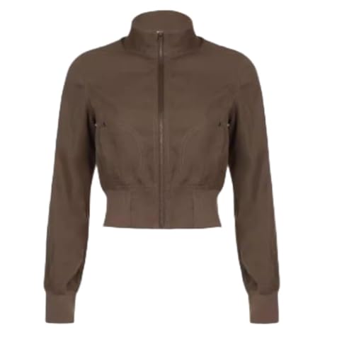 Y2k Jacket Cropped Jean Jacket for Women Trendy Y2k Top Harajuku Zipper Coat Slim 2000s Y2k Grunge Clothes