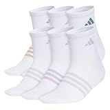 adidas Superlite 3.0 - Paquete de 6 cuartos para mujer, Blanco/arenisca cálida, beige/verde azulado preamado, M